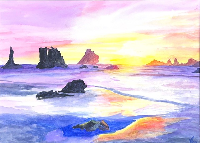 Paysage de mer Aquarelle
